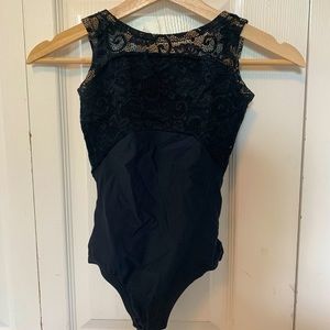 Luckyleo black lace “Star” leotard- size XXS